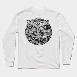 Whale tail black graphic Long Sleeve T-Shirt